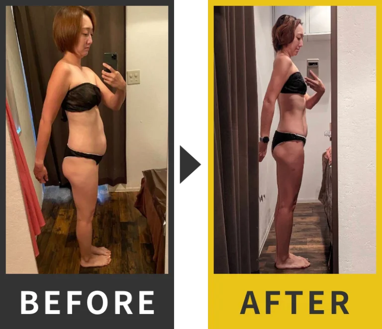 パーソナルジムELEMENTを利用して全身の体脂肪と体重が減った30代の女性の写真